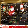 Pegatinas Estáticas de Papá Noel y Árbol de Navidad para Ventanas, Pegatinas para Puertas de Vidrio, Calcomanías para Ventanas, Decoraciones Navideñas, Montaje de Escena