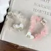 Corea del Sur Ins Súper Hada Organza Pedrería Amor Perla Anillo para el Cabello de Intestino Delgado Bolas para Cola de Caballo Alta Cuerda para el Cabello Accesorios para el Cabello para Mujeres
