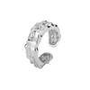 Personalidad Simple Plata de Ley S925 de Alta Calidad Textura Irregular Anillo de Plata Lisa Abertura Ajustable Unisex