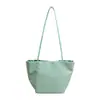 Bolso Tote de Color Sólido Nuevo de Nicho Bolsa Cesta de Verduras para Mujer de Gran Capacidad Ligero para Viajar Bolso de Hombro Único Bolso Cubo para Debajo del Brazo
