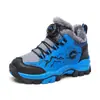 Zapatos de Algodón para Niños de Invierno con Forro de Piel, Tallas Medianas y Grandes para Niños, de Exterior, con Garras de Acero Antideslizantes, Algodón Grande de Doble Capa, Zapatos Deportivos para Niños, Engrosados