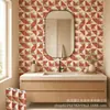 Impressão UV Adesivo de parede Triângulo vermelho cerâmico Mosaico Azulejo Decoração de parede Atacado