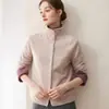Cardigã de Caxemira 2026 Outono/Inverno Novo Estilo Feminino Gola Meia-Alta Botões Únicos Camada Base Doce Estilo Solto Emagrecedor Peça de Fora