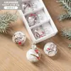 Bola de Natal Enfeite de árvore de Natal Bola de Natal de vidro transparente Floco de neve Bola de Natal brilhante Decoração de Natal Bola pendurada com lantejoulas Embalada em caixa