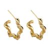 Aretes de Pentagrama Dorados Metálicos Broches para Oreja Retro Elegantes Versátiles Tachuelas Selección de Influencers para Mujeres