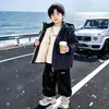 Casacos Parka Forrados com Lã para Meninos Outono e Inverno Jaquetas Espessas à Prova de Vento Infantis Jaquetas de Inverno para Bebê Jaquetas Acolchoadas
