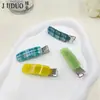 Pasador de Acetato a Cuadros de Color Puro Personalizado de Fábrica Pasador para Cabello Roto Flequillo Pasador de Cabello Pinza Lateral Pinza de Pato Accesorios para el Cabello Tocado para Mujeres