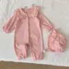 Macacão Longo Vermelho para Bebês Meninas Outono/Inverno 2026, Roupa para 100 Dias Primavera/Outono Lua Cheia, Roupa Base para Engatinhar Ano Novo