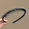 [Sendero de Estrellas] Peine de Dientes Finos Exquisito con Calavera Alta Antideslizante Envuelto a Mano con Cristal para Mujeres Diadema Simple para el Cabello de Uso Diario