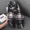 2024 Novo cachecol xadrez transfronteiriço xale de borla de cashmere outono e inverno atmosfera de casal cachecol espesso quente