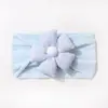Nova Faixa de Cabeça Jacquard de Cor Pura Europeia e Americana para Bebê, Lenço de Cabeça Infantil Flor de Cinco Pétalas Fofa, Acessórios Finos e Macios para Cabelo de Bebê