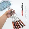 Brochetas de barbacoa en forma de U de acero inoxidable, engrosadas y reforzadas con mango de madera, aptas para uso doméstico y comercial, agujas de barbacoa en forma de estrella