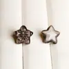 Pingentes Estrela de Obsidiana Prateada Natural para Montagem de Bijuterias DIY Design com Furo Passante Estrela Tridimensional Formato Ornamento Acessórios