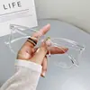Óculos Anti-Luz Azul, Estilo Tendência Tiktok Live-Stream, Armação Grande Unissex, Efeito Emagrecedor, Sub-Armação de Metal, Óculos de Grau Prontos