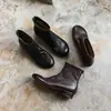 La piel de vaca de primera capa es extremadamente suave~Botines retro de cuero genuino de 3 cm estilo francés para mujer, botas estilo Martin y botines de tacón bajo robustos para otoño e invierno