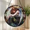 Anjo Adormecido de Cristal Vitral Pingente Ornamento de Vidro para Casa Decoração de Janela Jardim Pegador de Sol