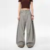 Pantalones casuales de rayas estilo retro americano old money para hombres y mujeres, con corte holgado y caída, versátiles y adelgazantes, adecuados para ir al trabajo, pantalones de pierna ancha a la moda
