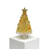 Árbol de Navidad de Vidrio Soplado a Mano de 8.5 cm Zibo Manualidades de Vidrio Árbol de Navidad Giratorio Jingdezhen