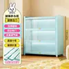 Estantería de acero con puertas de cristal, vitrina para figuras, estantería a prueba de polvo para uso doméstico, armario de almacenamiento para cajas sorpresa, armario metálico