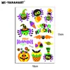 Adesivos de Tatuagem de Desenho Animado em Estoque Festival Fantasma de Halloween Fluorescentes Ecológicos Brilhantes Rosto Abóbora Adesivos de Tatuagem Infantis