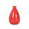 Rojo Retro Cerámica Pequeño Jarrón Boda Inauguración Año Nuevo Botella de Aromaterapia Escritorio Ceremonia del Té Hidropónico Decorativo Pequeños Adornos