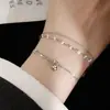 Pulseira de Amizade Ajustável Estilo Ins Minimalista Amanhecer de Primavera Versátil Coreano Estilo Floresta Personalidade Estudante Pulseira de Camada Dupla para Mulheres Tendência