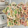 Conjunto de algodón y seda fresco y refrescante para niños, conjunto de pijama de manga corta y shorts para aire acondicionado para niños y niñas