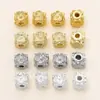 Chapado en oro de 18k color cubo flor cuentas diy joyería hecha a mano pulsera collar accesorios accesorios al por mayor