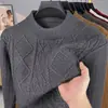 Venta al por mayor transfronteriza de suéteres para hombre: cuello redondo, engrosado para abrigar, casual, tejido jacquard de alta gama para otoño e invierno