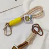 Corda de nylon colorida corda trançada mochila outdoor cordão chaveiro pingente mosquetão bolsa para celular cordão de mão pingente