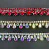 Cadena de strass con adhesivo termofusible para ropa DIY, accesorios de perforación en caliente, cadena para decoración de vestidos de boda, venta al por mayor