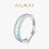 Anillo en Espiral de Plata S925 Multicolor con Micro Diamantes para Mujer, Diseño de Nicho, Sentido de Personalidad, Sentido Avanzado, Anillo Apilable de Doble Capa
