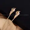 Nova Presilha de Cabelo Chinesa com Pedra de Cristal Rosa para Mulheres, Estilo Antigo, Exquisite, Presilha Tendência Nacional, Simples Moderna, Sensação de Alto Padrão, Presilha para Coque