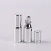 Botella atomizadora dividida de vidrio electrochapado UV, botella de bola rodante de 5 ml, 10 ml, botella vacía de rocío puro de aceite esencial con logo impreso en bola