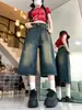 Calça Jeans Americana Três Quartos para Mulheres Verão 2026 Cintura Alta Emagrecedora Retro Selecionada Cuidadosamente Solta Reta Perna Larga Comprimento Médio