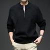 Yingao Estilo Perezoso Tejido Grueso Ropa de Punto para Hombre Otoño e Invierno Estilo Coreano Mezclado Media Cremallera Ropa de Punto para Hombre Venta al por Mayor