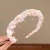Nueva diadema plisada de malla para niños, de copa alta y ondulada, para uso diario, pinza para el pelo de la frente, banda para el pelo para lavarse la cara
