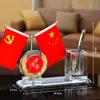 Decoración de escritorio de oficina Bandera Nacional Bandera de fiesta Decoración portaplumas Bandera roja pequeña de cinco estrellas Bandera de mesa Enviar a estudiantes a la escuela Inspirador