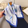 Bufanda cuadrada estampada de seda sintética elegante y con estilo, chal, pañuelo para el cuello, corbata de cuello de alta gama, pañuelo cuadrado pequeño, pañuelo para la cabeza, pañuelo de seda, bufanda