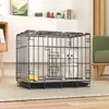 Jaula Portátil Plegable para Mascotas Montada en Coche, Jaula Metálica para Perros Pequeños, Cama para Gatos de Interior para Teddy, Jaula de Rescate