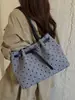 Bolso de Rayas y Lunares para Mujer, Nuevo Estilo Otoño, Bolso de Hombro Ligero para Viajar, Bolso Tote Casual de Gran Capacidad, Tela Oxford