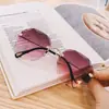 Óculos de sol novos 2021 Feminino Europeu e Americano design de ponta armação grande personalidade celebridade da internet óculos de sol de sapo feminino óculos sem armação