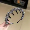 Estilo Coreano Exquisito Leve Luxo Acabamento Pesado Cristal Dentes Headband Fofo Alto Crânio Top Hairband Moda Versátil Prendedor de Cabelo Acessórios de Cabelo