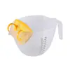 Taza medidora con escala para hornear tazón para huevos boquilla de drenaje mango del tazón para huevos tazón plástico transparente taza medidora de huevos
