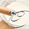 Batidor de huevos manual para el hogar, para batir crema, clara de huevo y harina, para repostería doméstica, pequeño batidor de espiral con mango de madera