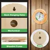 1 peça Termômetro e Higrômetro de Sauna em Celsius, Moldura Redonda de Madeira Natural, Tampa de Vidro, Sem Plástico, Medidor Analógico de Temperatura e Umidade para Salas de Sauna Seca e Úmida, Não Precisa de Bateria, Acessório para Spa a Vapor