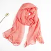 Cachecol de Outono e Inverno Novo Estilo Coreano Grande Cachecol de Seda Cor Pura Toalha de Praia de Seda Imitação Cachecol Feminino Cachecol de Chiffon Plissado de Seda