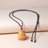 Colar Pingente para Pescoço Thuja Taihang Esculpido Doze Signos do Zodíaco Colar Pingente para Pescoço Criativo Esculpido à Mão Doze Signos do Zodíaco