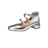 Zapatos Mary Jane Romanos con Tira de Pedrería para Mujer, Nuevo Estilo Zapatos de Tacón Grueso Individuales, Zapatos de Tacón Medio para Mujer, Tallas 32-46