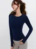 Ropa de Yoga Personalizada Ajustada de Manga Larga, Ropa Deportiva de Secado Rápido Ajustada para Correr, Entrenamiento y Fitness, Camisetas Deportivas de Pilates para Mujer
